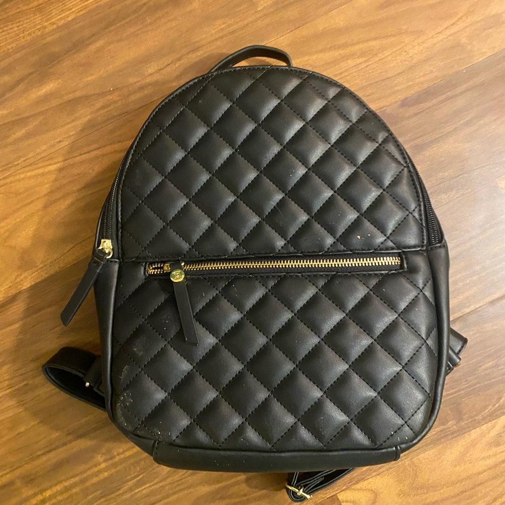 Black Quilted Backpack